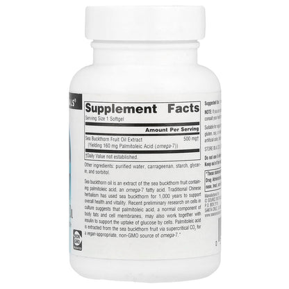 Source Naturals Omega-7 Sea Buckthorn Fruit Oil, 60 Vegan Softgels - view 2