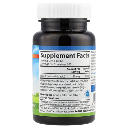 Carlson Niacin, 50 mg, 300 Tablets - view 2