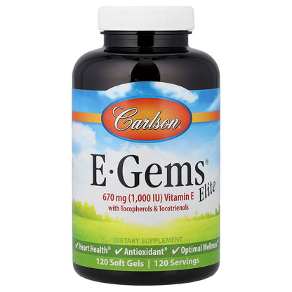 Carlson E-Gems Elite Vitamin E Complex, 120 Soft Gels