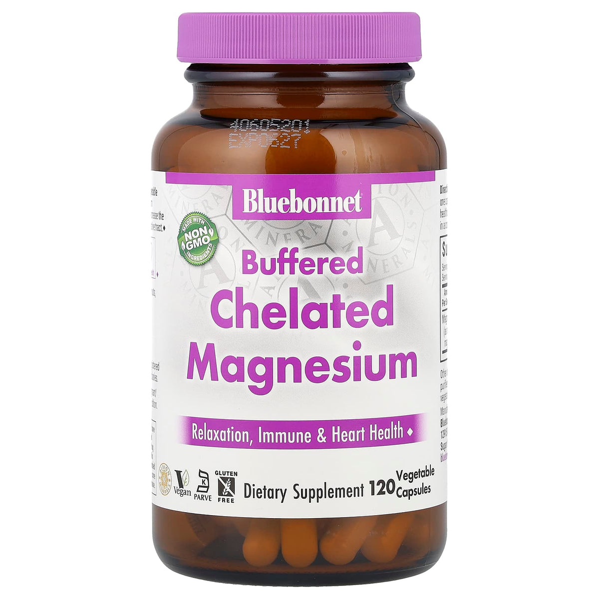 Bluebonnet Nutrition Buffered Chelated Magnesium, 120 Vegetable Capsules