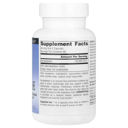 Source Naturals Serrapeptase, 120 Capsules (60,000 SPU per Capsule) - view 2