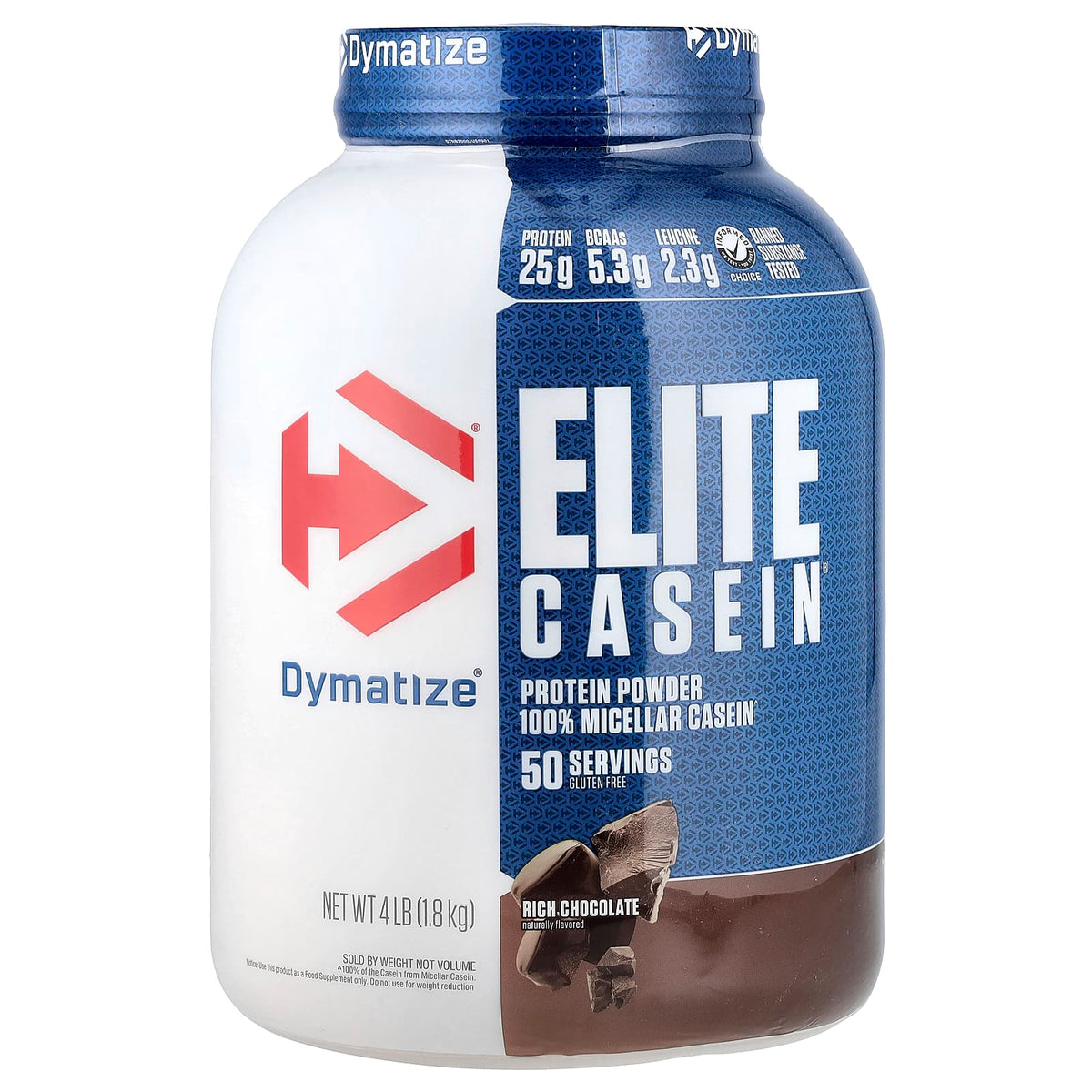 Dymatize Elite Casein, Rich Chocolate, 1.8 kg (4 lb) — product view