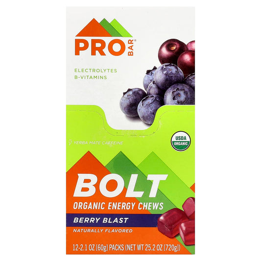 ProBar Bolt Organic Energy Chews Berry Blast - 12 Packs of 60 g