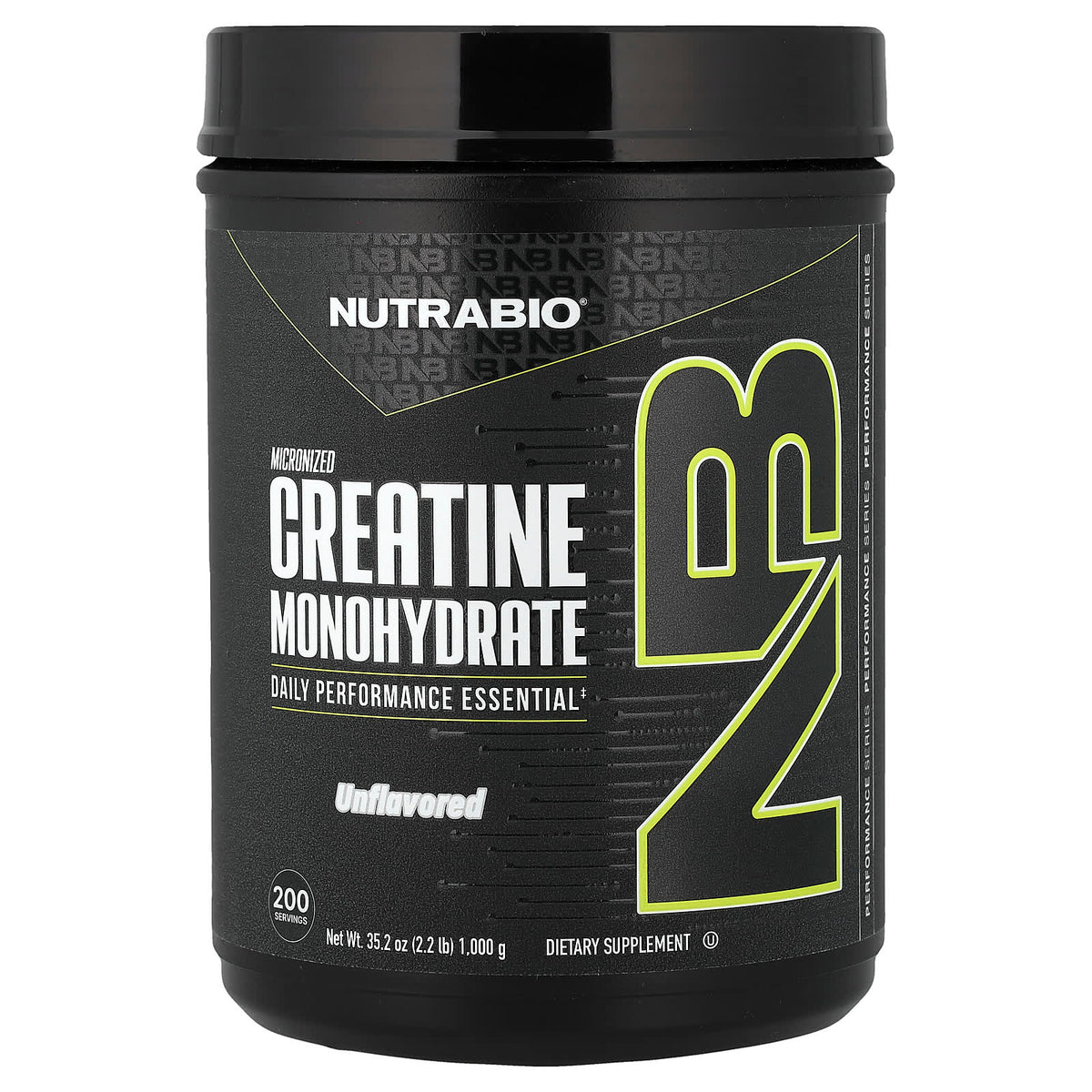 NutraBio Micronized Creatine Monohydrate, Unflavored, 1 kg (2.2 lb)