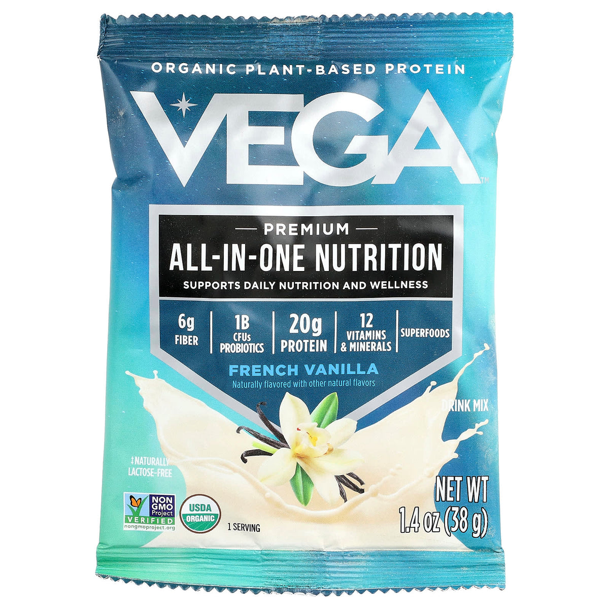 Vega Organic Plant-Based All-In-One Shake French Vanilla 10 Packs - view 3