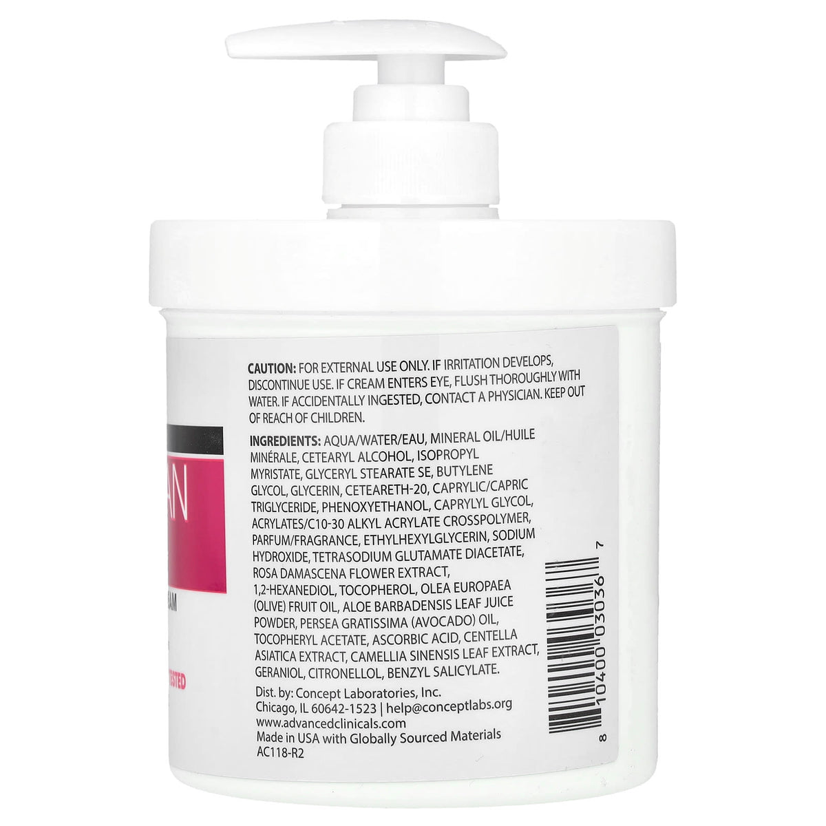 Advanced Clinicals Anti-Ageing Rescue Cream Bulgarian Rose 454 g (16 oz) - view 2