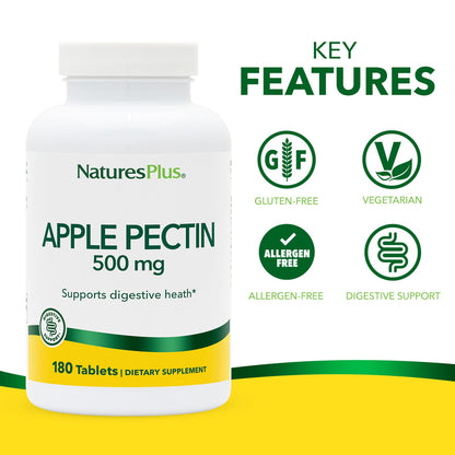 NaturesPlus Apple Pectin, 500 mg, 180 Tablets - view 3