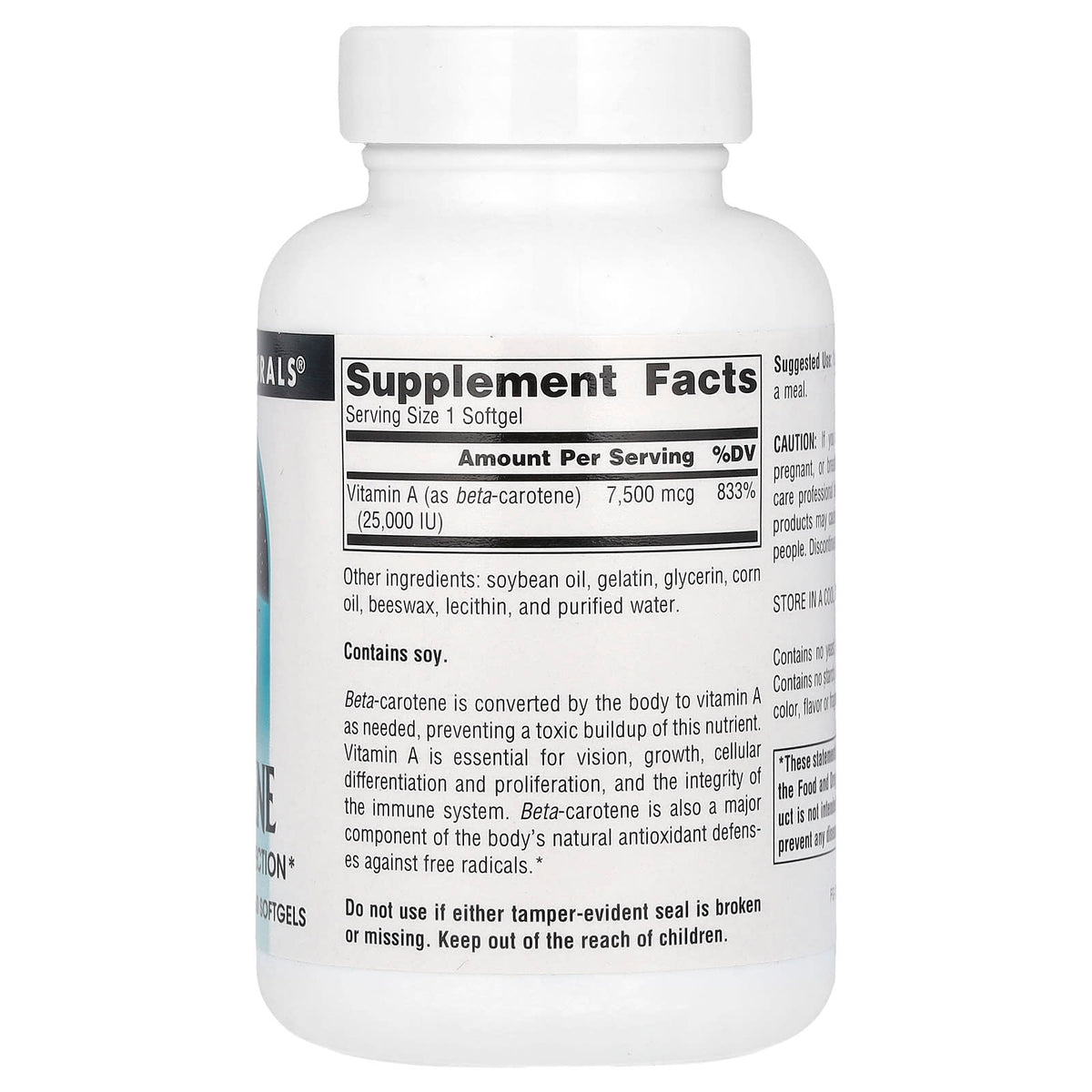 Source Naturals Beta Carotene, 7,500 mcg (25,000 IU), 250 Softgels - view 2