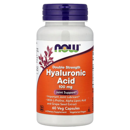 NOW Foods Hyaluronic Acid Double Strength 100 mg, 60 Veg Capsules