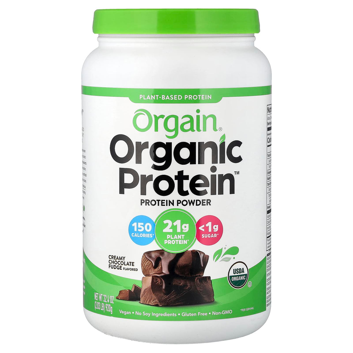 Orgain Organic Protein Powder, Creamy Chocolate Fudge, 920 g (2.03 lb)