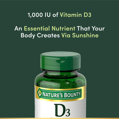 Nature's Bounty D3, 25 mcg (1,000 IU), 350 Rapid Release Softgels - view 5