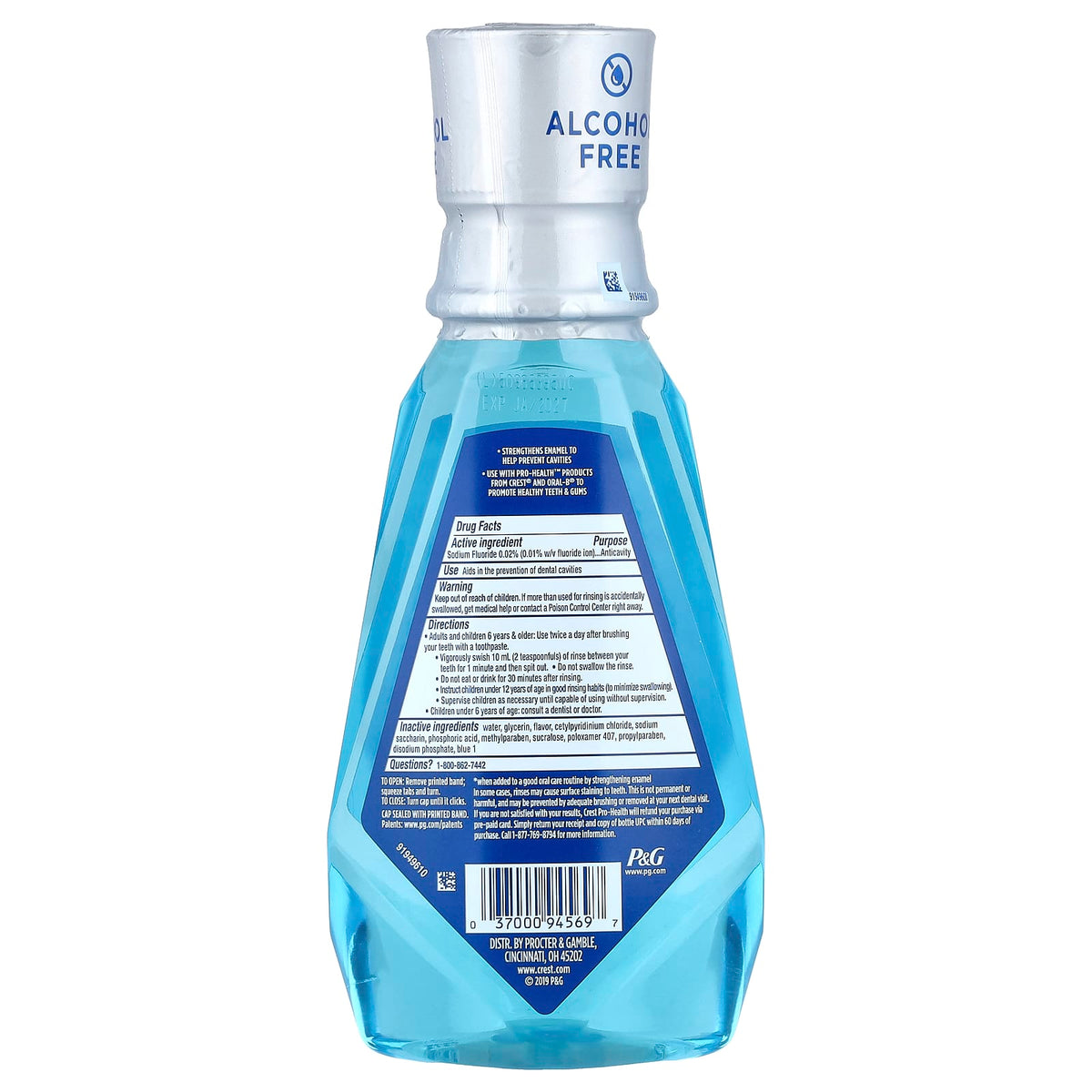 Crest Pro-Health Advanced Fluoride Mouthwash, Alcohol Free, 500 ml (16.9 fl oz) - view 2