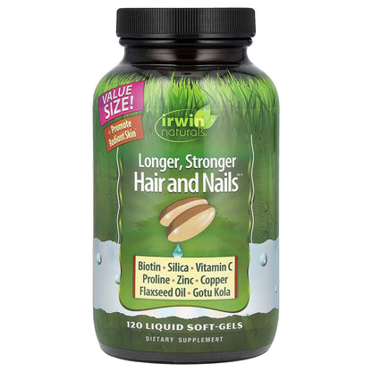Irwin Naturals Longer, Stronger Hair and Nails, 120 Liquid Soft-Gels