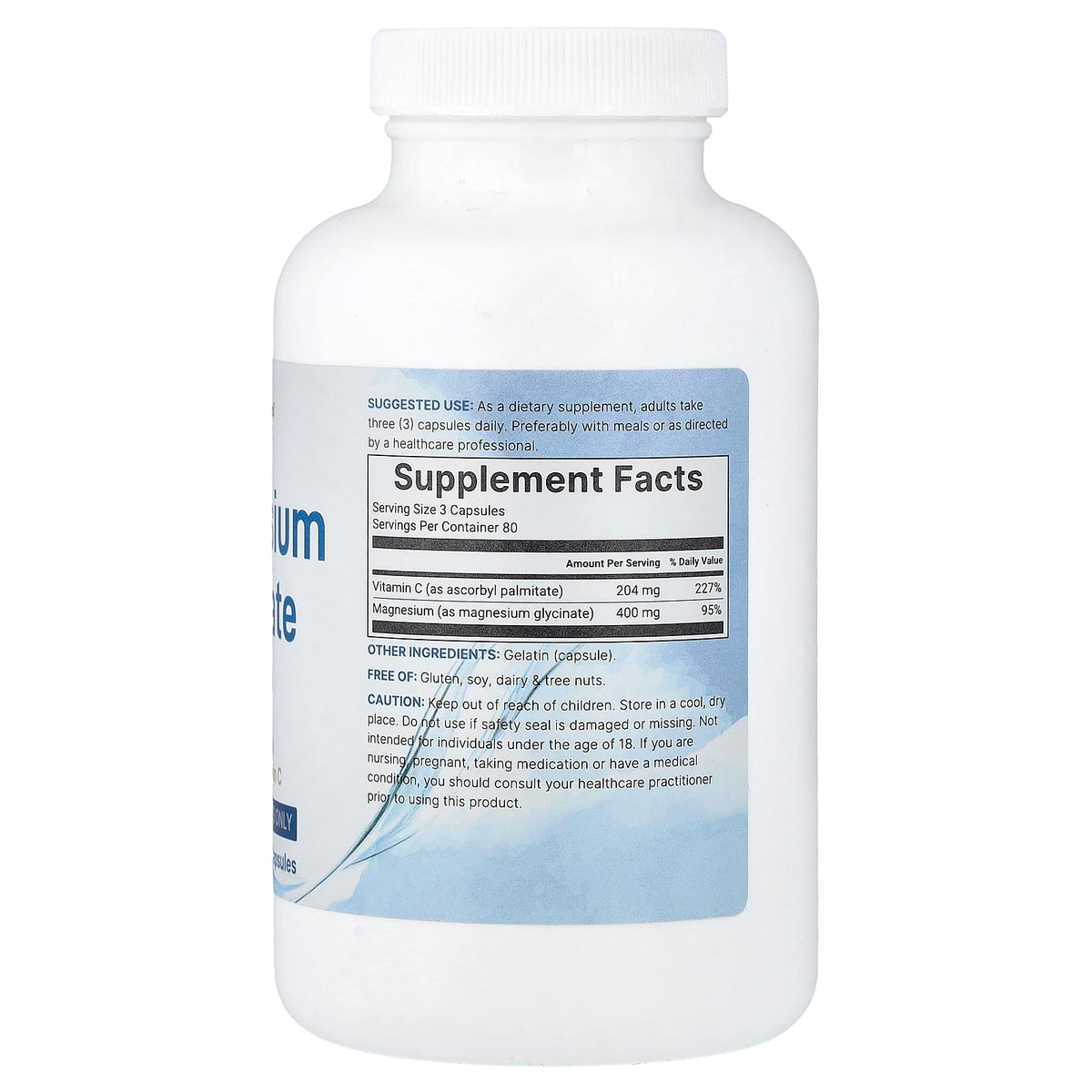 Micro Ingredients Pure Magnesium Glycinate, 240 Capsules - view 2