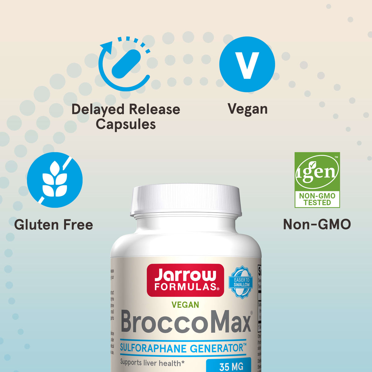 Jarrow Formulas Vegan BroccoMax, 120 Veggie Capsules (17.5 mg per Capsule) - view 6