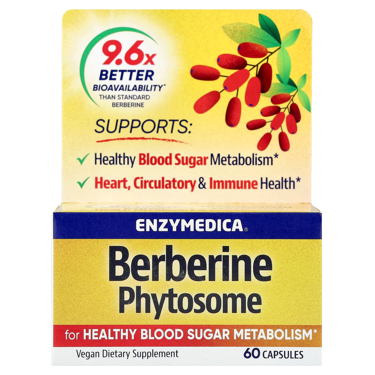 Enzymedica Berberine Phytosome, 60 Capsules (275 mg per Capsule) — product view