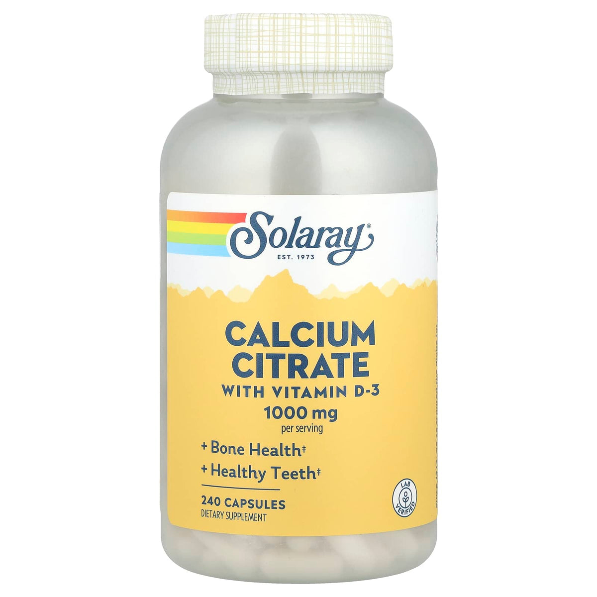 Solaray Calcium Citrate with Vitamin D-3, 240 Capsules — product view