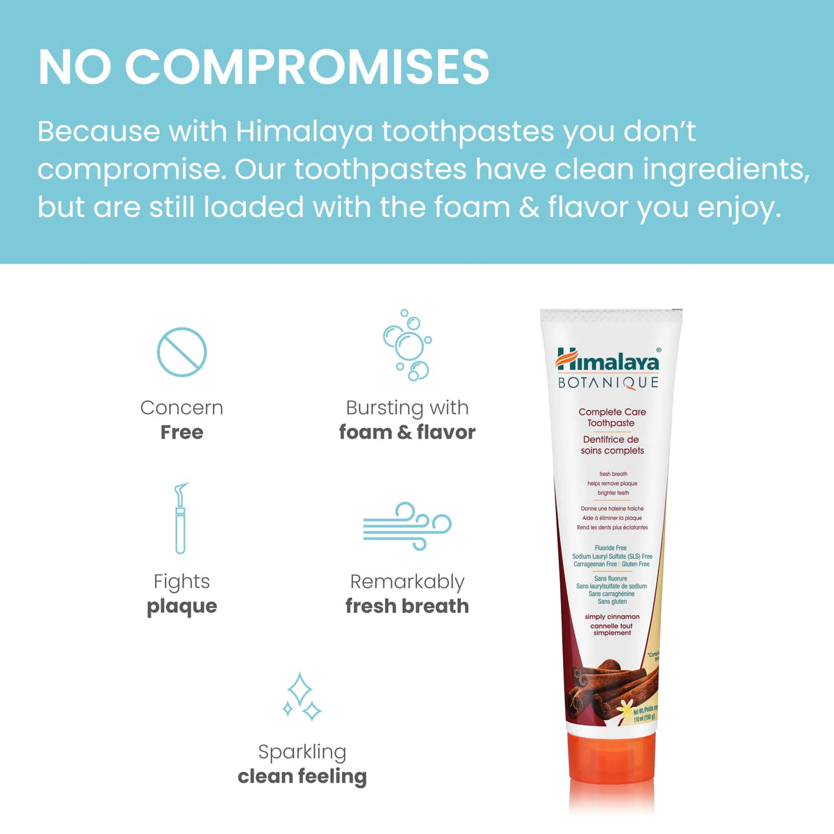 Himalaya Botanique Complete Care Toothpaste, Simply Cinnamon, 150 g - view 6