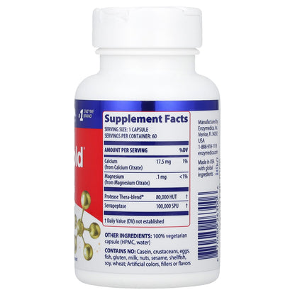 Enzymedica SerraGold High Potency Serrapeptase, 60 Capsules - view 2