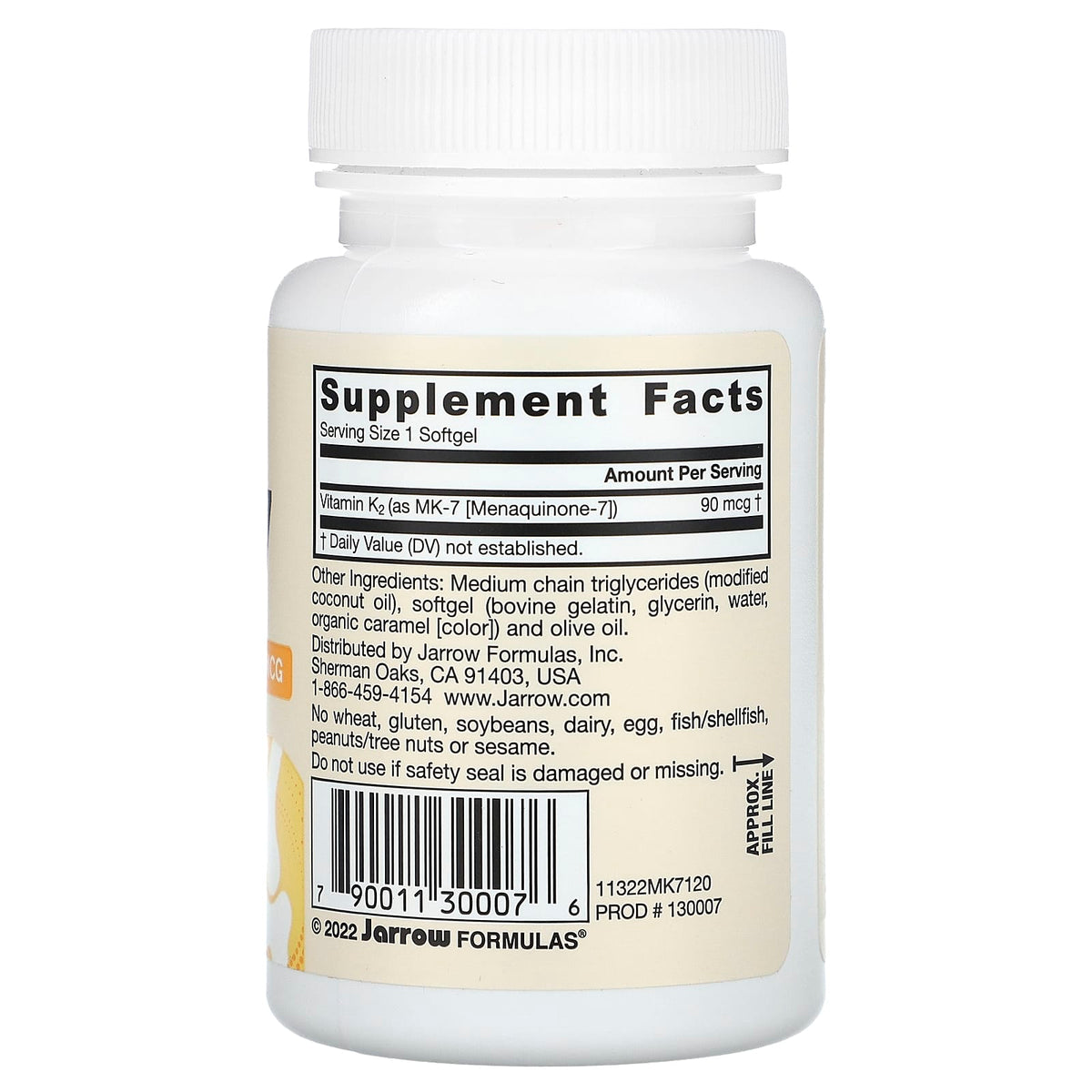 Jarrow Formulas MK-7 Vitamin K2 90 mcg, 120 Softgels — alternate product view