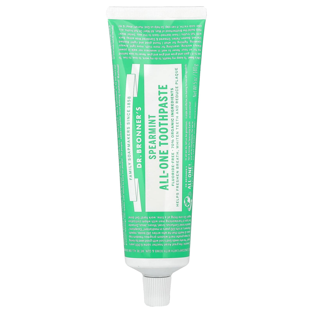 Dr. Bronner's All-One Toothpaste, Spearmint, 140 g — product view