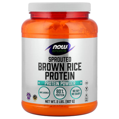 NOW Foods Sports Sprouted Brown Rice Protein Powder, Unflavoured, 907 g (2 lb)