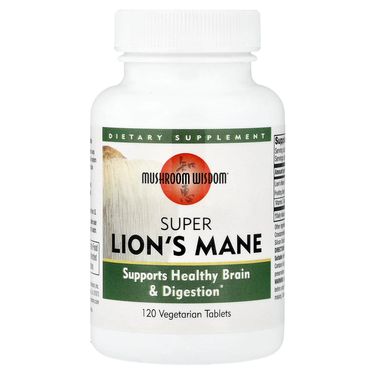 Mushroom Wisdom Super Lion's Mane, 120 Vegetarian Tablets — product view