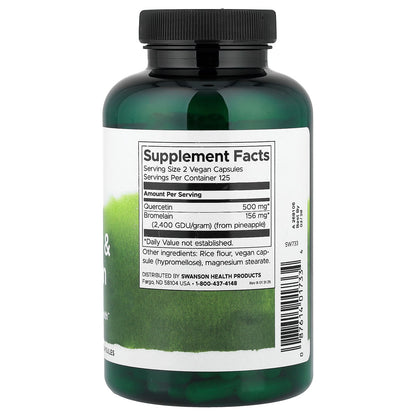 Swanson Vitamins Quercetin & Bromelain, 250 Vegan Capsules - view 2