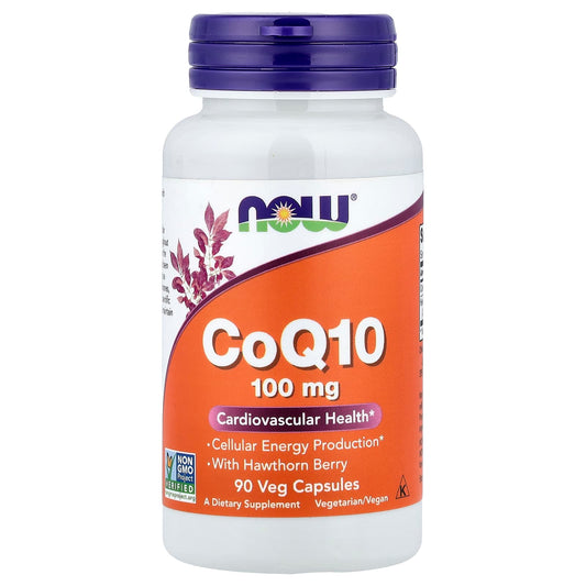 NOW Foods CoQ10 With Hawthorn Berry, 90 Veg Capsules