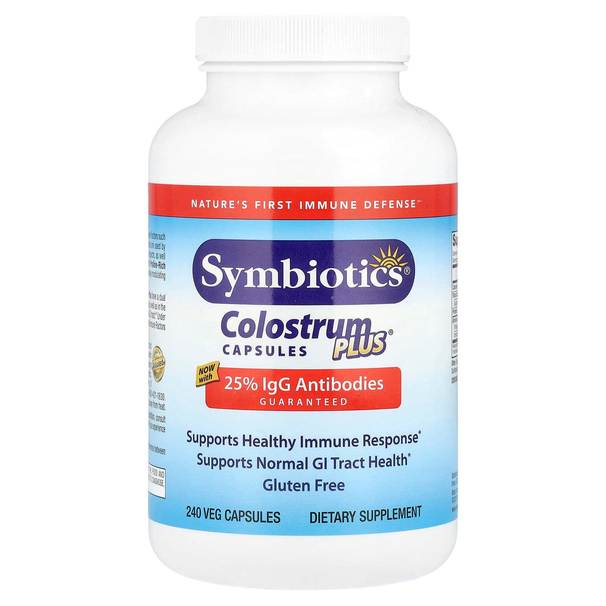 Symbiotics Colostrum Plus, 240 Veg Capsules