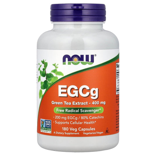 NOW Foods EGCg Green Tea Extract 400 mg, 180 Veg Capsules