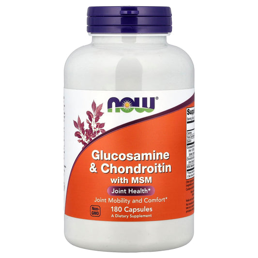 NOW Foods Glucosamine & Chondroitin with MSM, 180 Capsules