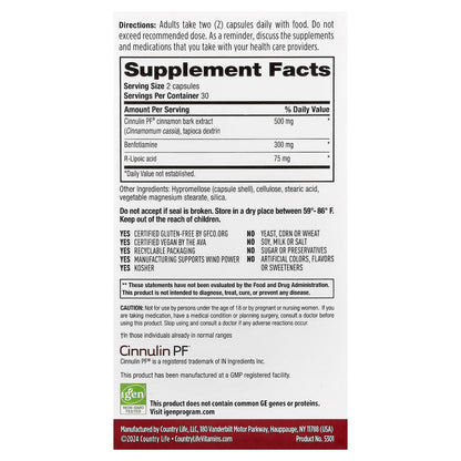 Country Life Ageless Theory Anti-Glycation Support, 60 Vegetarian Capsules - view 2
