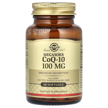 Solgar Megasorb CoQ-10 100 mg, 60 Softgels