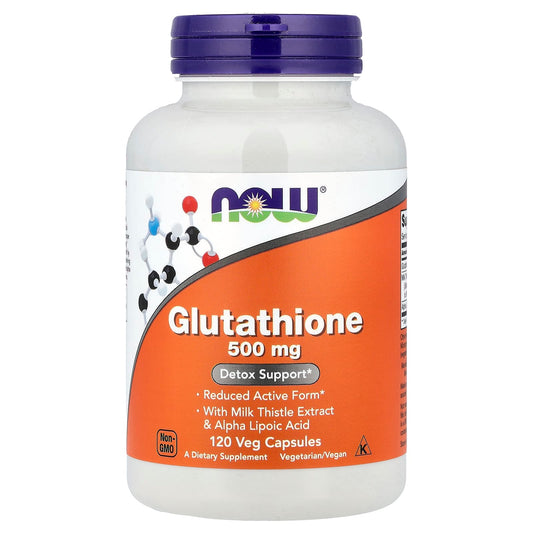 NOW Foods Glutathione 500 mg, 120 Veg Capsules