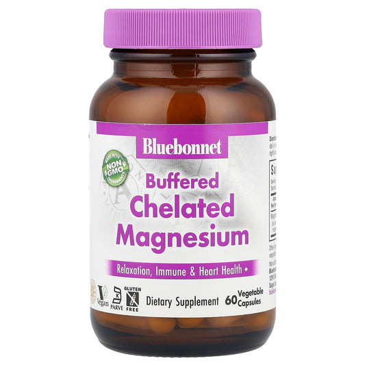 Bluebonnet Nutrition Buffered Chelated Magnesium, 60 Vegetable Capsules