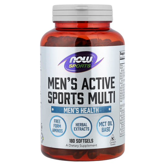 NOW Foods Sports Men's Active Sports Multi, 180 Softgels