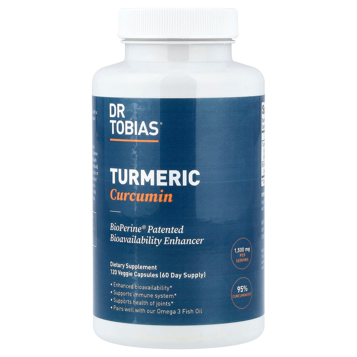 Dr. Tobias Turmeric Curcumin with BioPerine, 120 Veggie Capsules — product view