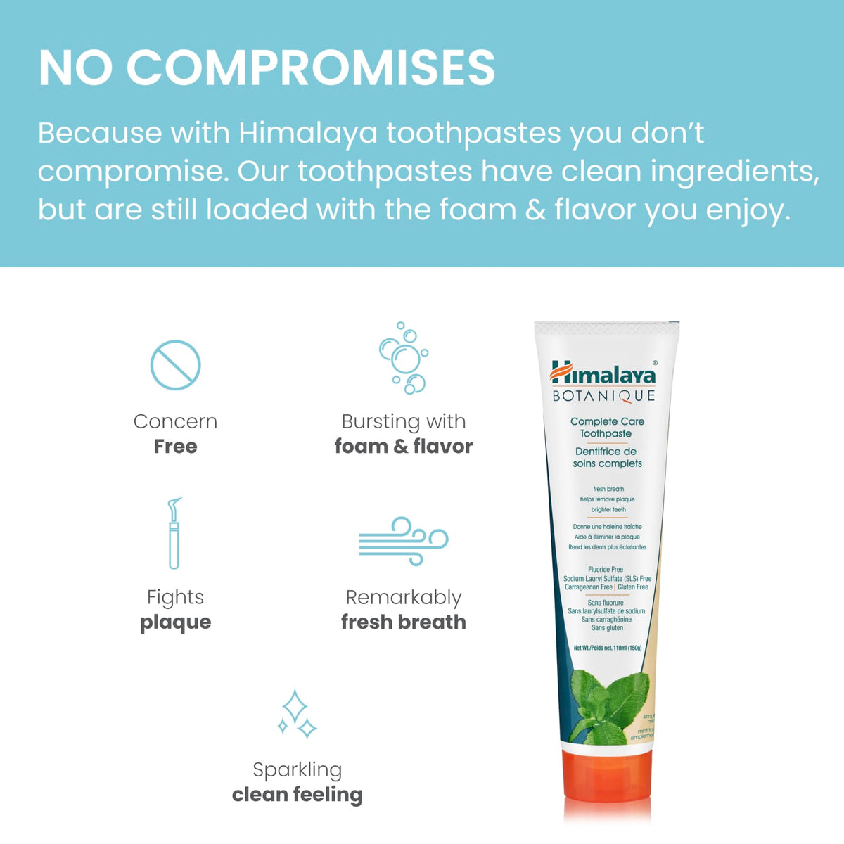 Himalaya Botanique Complete Care Toothpaste, Simply Mint, 150 g - view 6