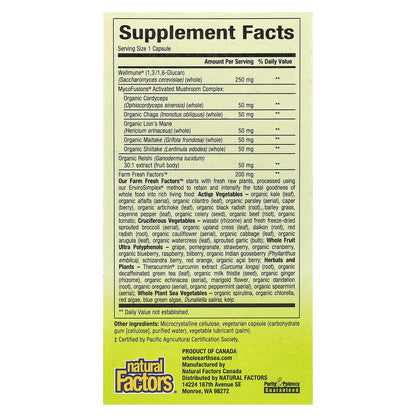 Natural Factors Whole Earth & Sea Super Mushroom 60 Vegetarian Capsules - view 2