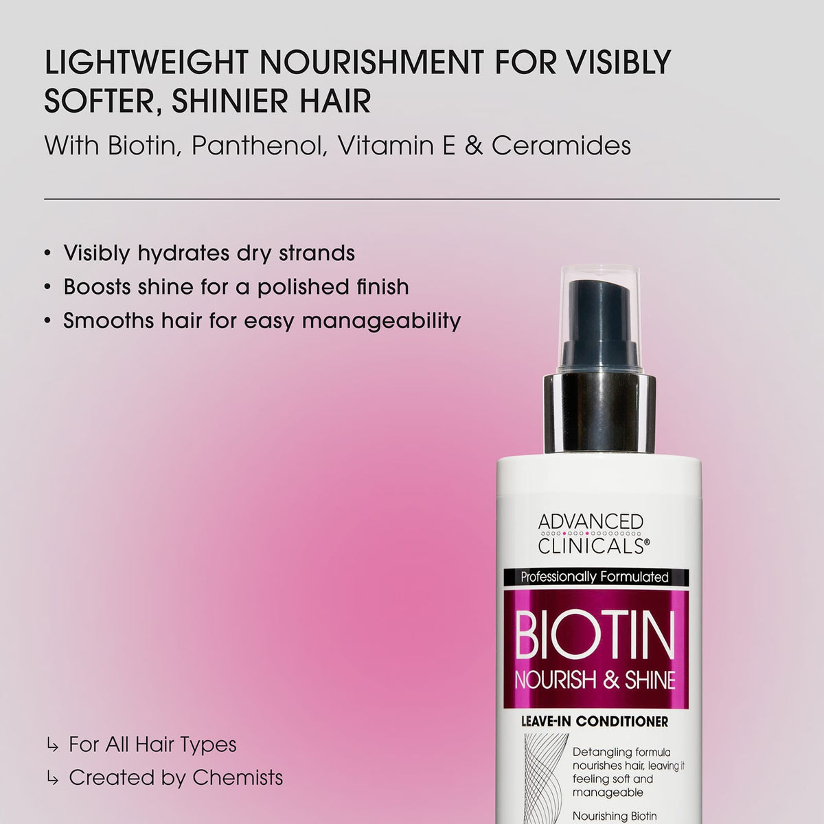 Advanced Clinicals Biotin Leave-In Conditioner 237 ml (8 fl oz) - view 3