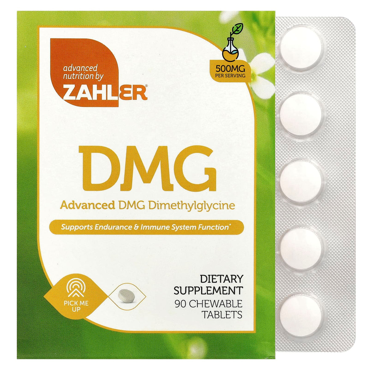 Zahler Advanced DMG Dimethylglycine 500 mg 90 Chewable Tablets