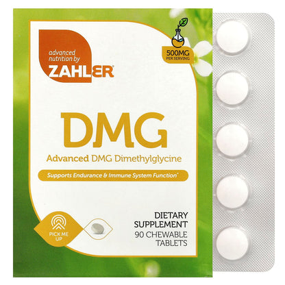 Zahler Advanced DMG Dimethylglycine 500 mg 90 Chewable Tablets