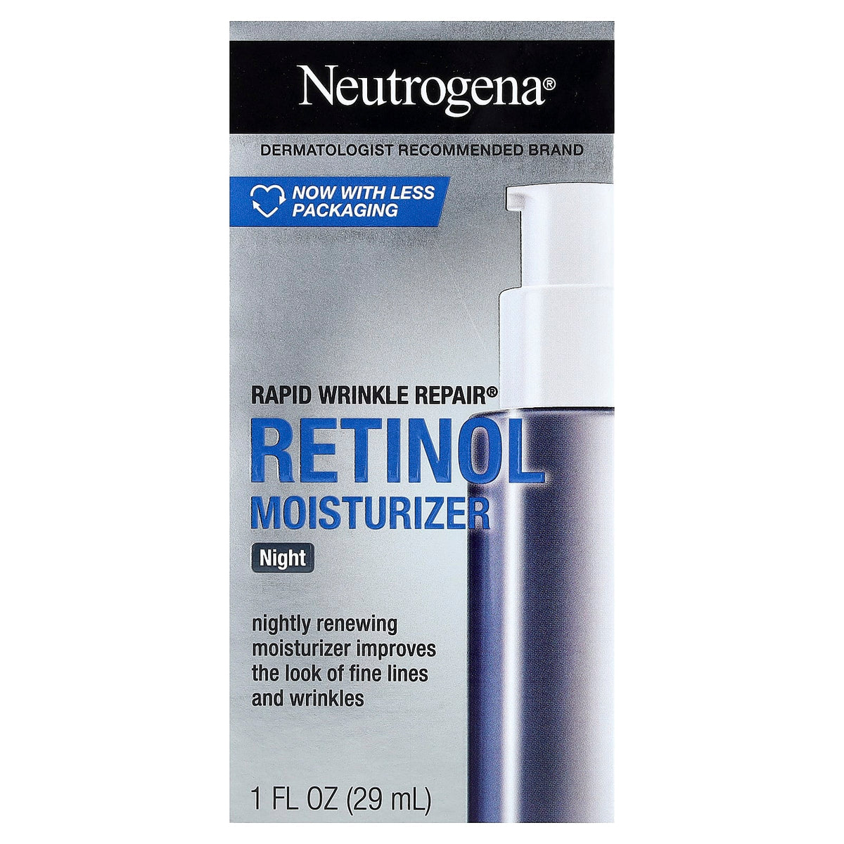 Neutrogena Rapid Wrinkle Repair Retinol Night Moisturiser, 29 ml (1 fl oz) — alternate product view