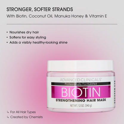 Advanced Clinicals Biotin Strengthening Hair Mask 340 ml (12 fl oz) - view 4