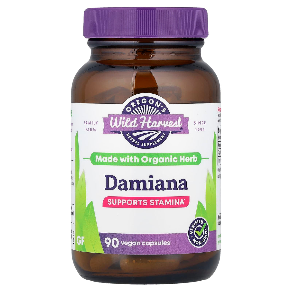 Oregon's Wild Harvest Damiana, 90 Vegan Capsules (375 mg)