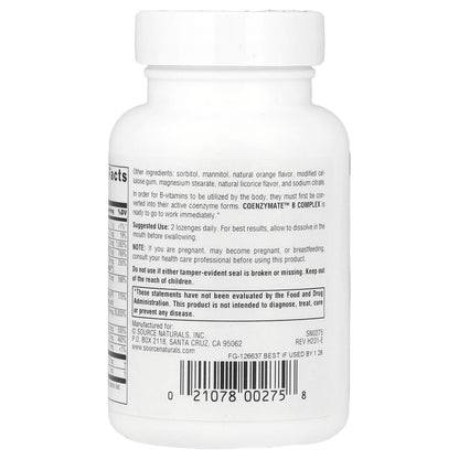 Source Naturals Coenzymate B Complex, Orange, 60 Lozenges - view 3