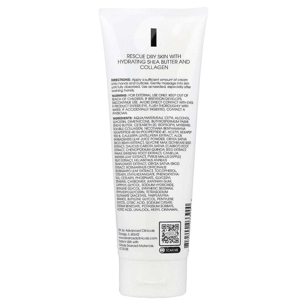 Advanced Clinicals Collagen Hand Cream 237 ml (8 fl oz) — alternate product view