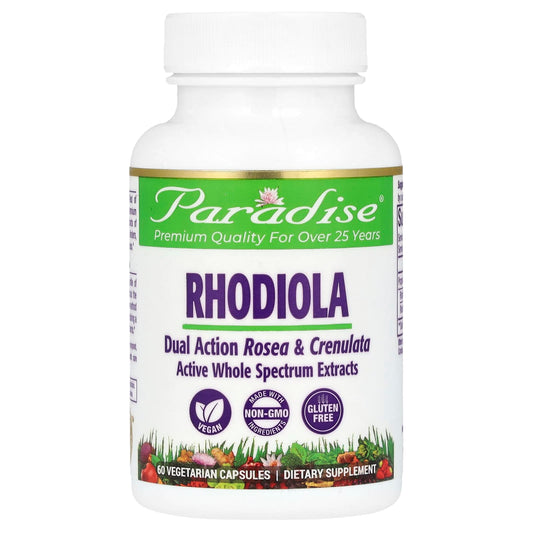 Paradise Herbs Rhodiola, 60 Vegetarian Capsules (500 mg per Capsule)