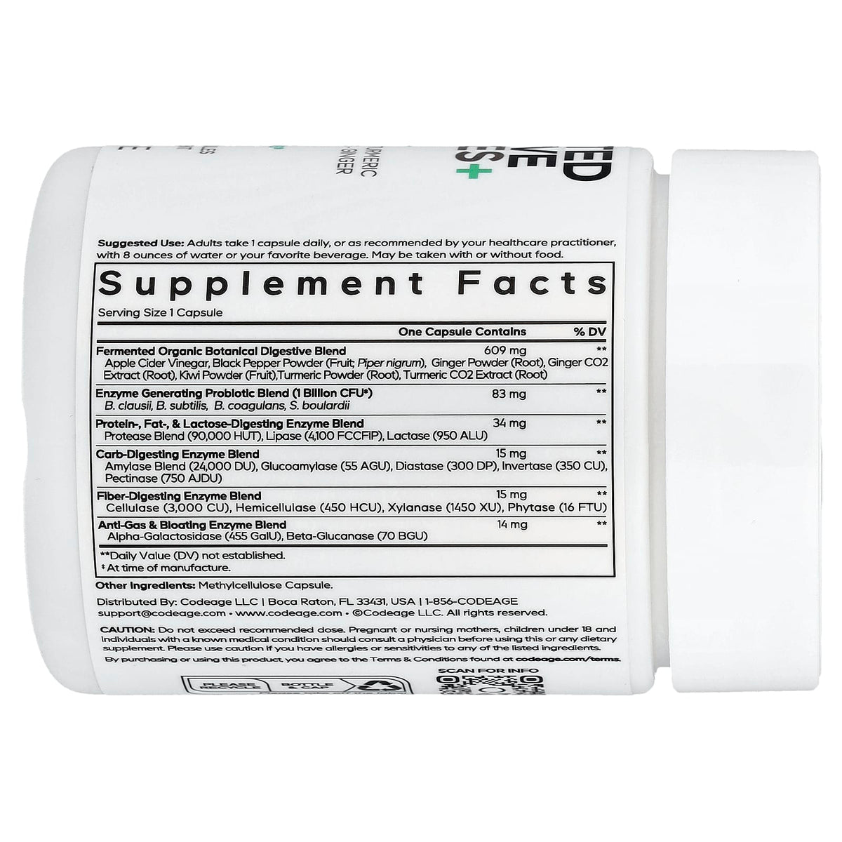 Codeage Fermented Digestive Enzymes+, 90 Vegetable Capsules — alternate product view